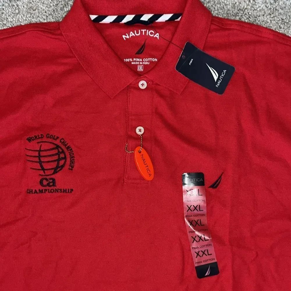 Nautica NEW CA World Golf Championships Sunday Red golf polo shirt XXL 2XL NWT